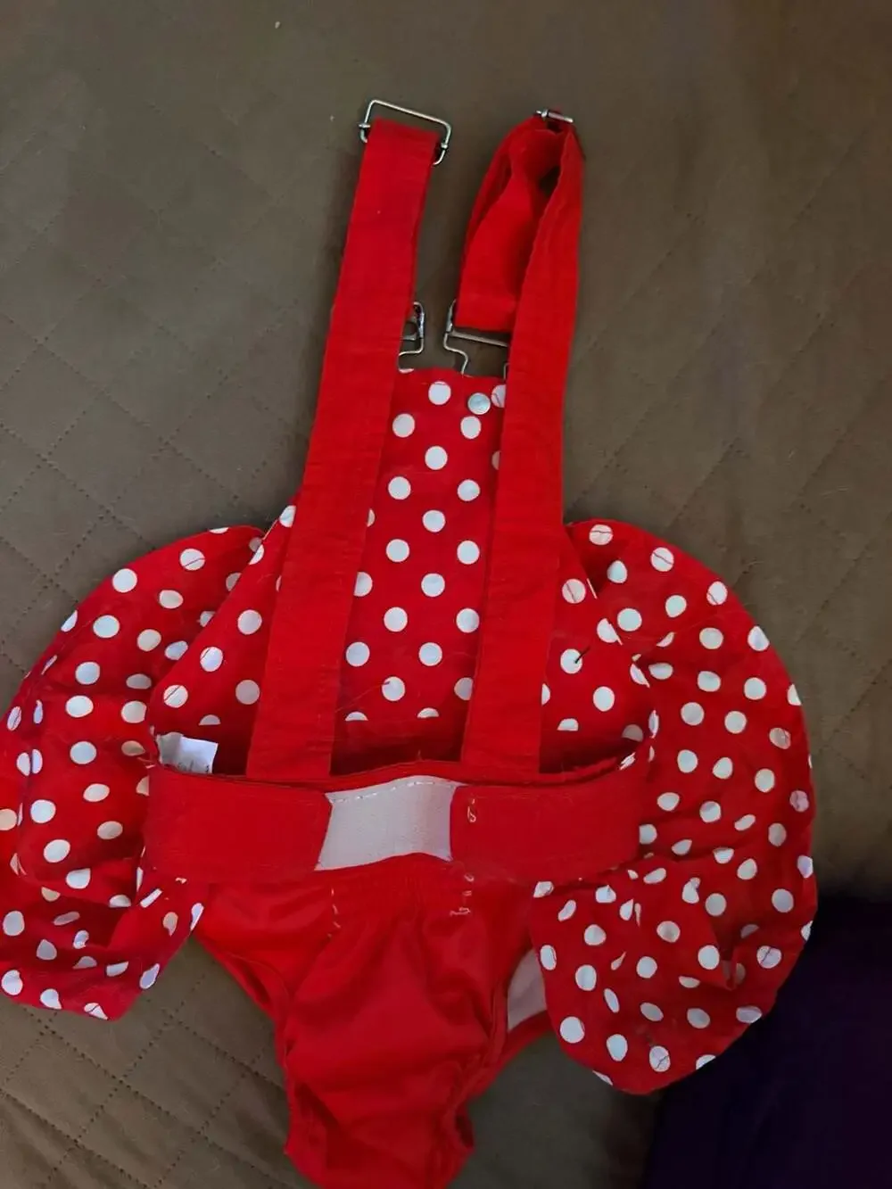 Minnie Mouse Dog Diaper Suspender Dress Size S Red Polka Dot